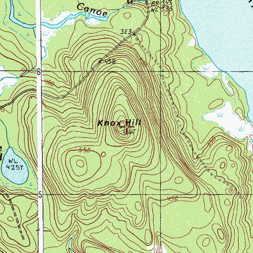Topographic Map of Knox Hill, ME