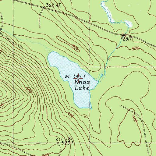 Topographic Map of Knox Lake, ME