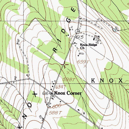 Topographic Map of Knox Ridge, ME