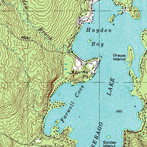 Topographic Map of Krams Point, ME