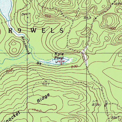 Topographic Map of Kyle Pond, ME