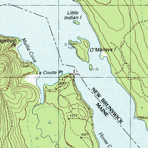 Topographic Map of LaCoute Point, ME