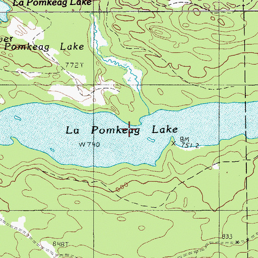 Topographic Map of LaPomkeag Lake, ME