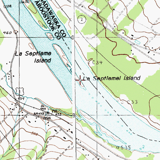 Topographic Map of Septiemel Island, ME