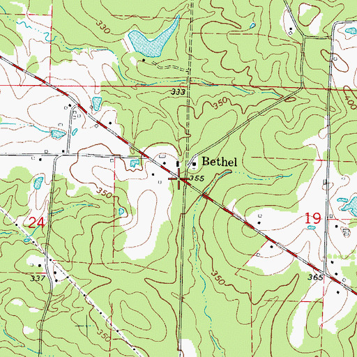 Topographic Map of Bethel, AR