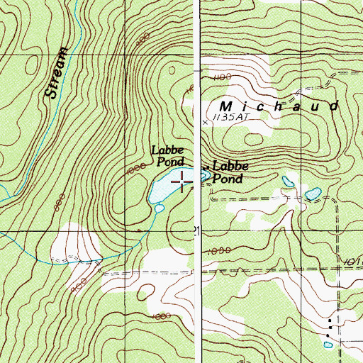 Topographic Map of Labbe Pond, ME