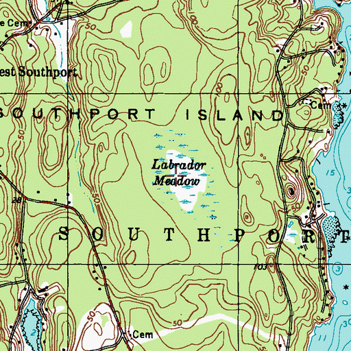 Topographic Map of Labrador Meadow, ME