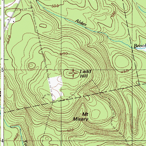 Topographic Map of Ladd Hill, ME