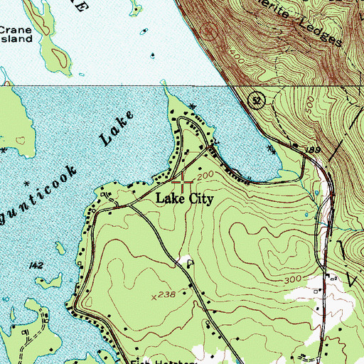 Topographic Map of Lake City, ME