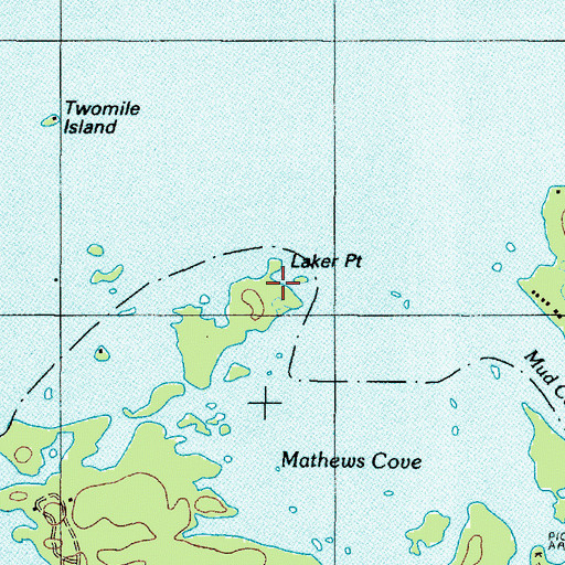 Topographic Map of Laker Point, ME