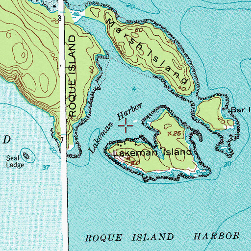 Topographic Map of Lakeman Harbor, ME