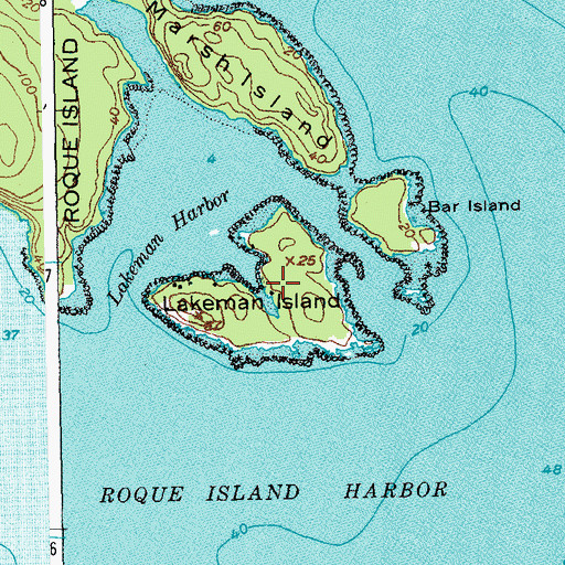 Topographic Map of Lakeman Island, ME