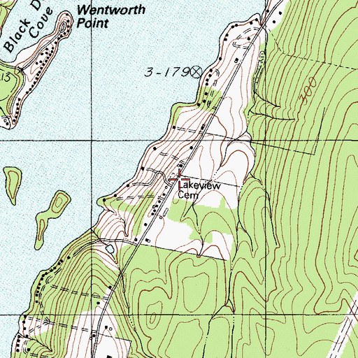 Topographic Map of Lakeview Cemetery, ME