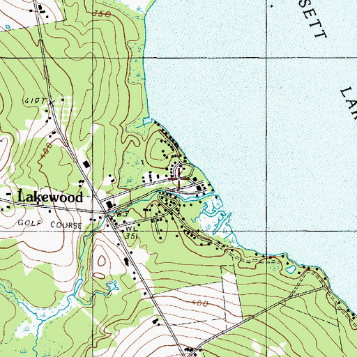 Topographic Map of Lakewood, ME