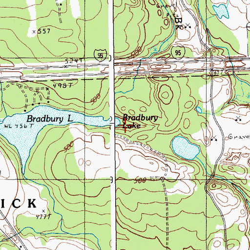 Topographic Map of Lamb Brook, ME