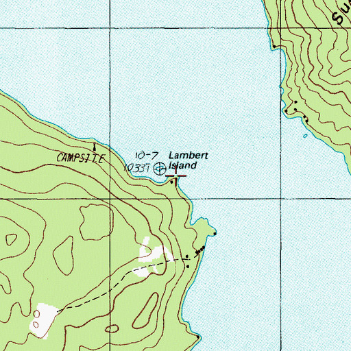 Topographic Map of Lambert Island, ME