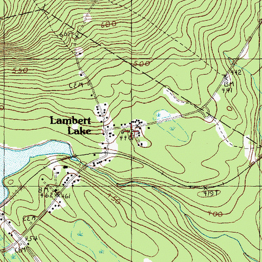 Topographic Map of Lambert Lake, ME