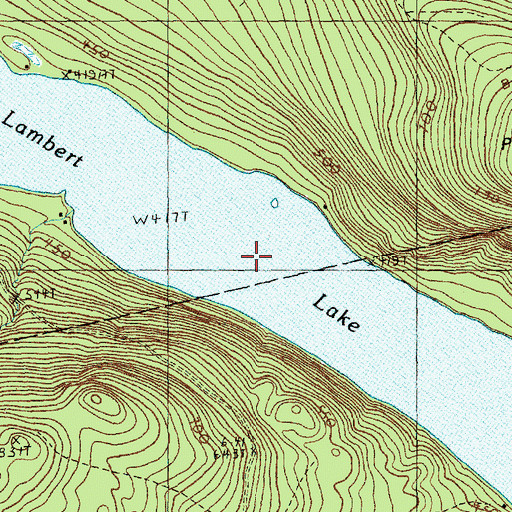 Topographic Map of Lambert Lake, ME