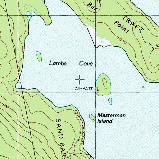 Topographic Map of Lambs Cove, ME