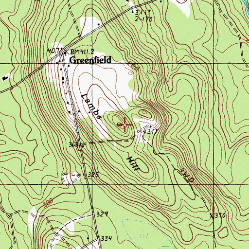 Topographic Map of Lambs Hill, ME