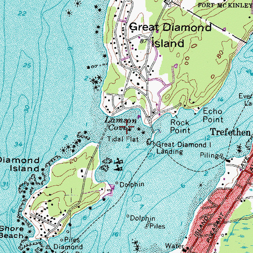 Topographic Map of Lamson Cove, ME