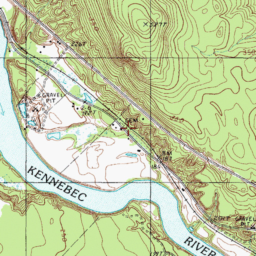 Topographic Map of Land of Rest Cemetery, ME