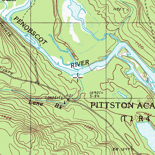Topographic Map of Lane Brook, ME