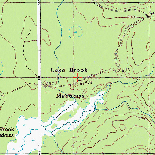 Topographic Map of Lane Brook Meadows, ME