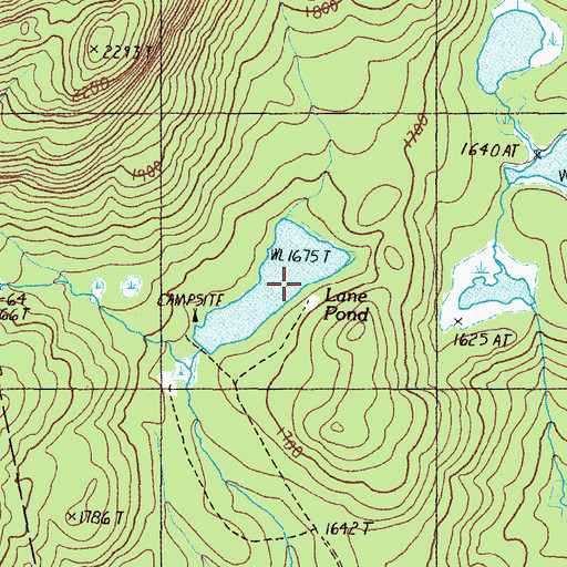 Topographic Map of Lane Pond, ME