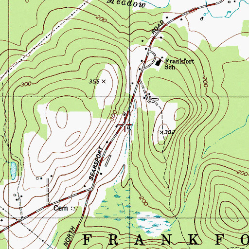 Topographic Map of Lane School, ME