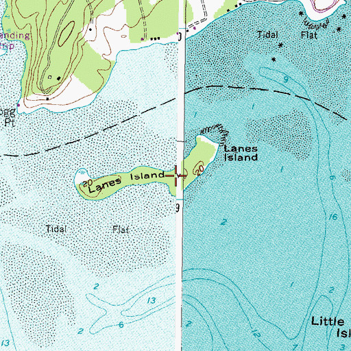 Topographic Map of Lanes Island, ME