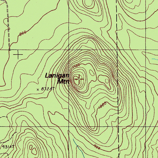 Topographic Map of Lanigan Mountain, ME