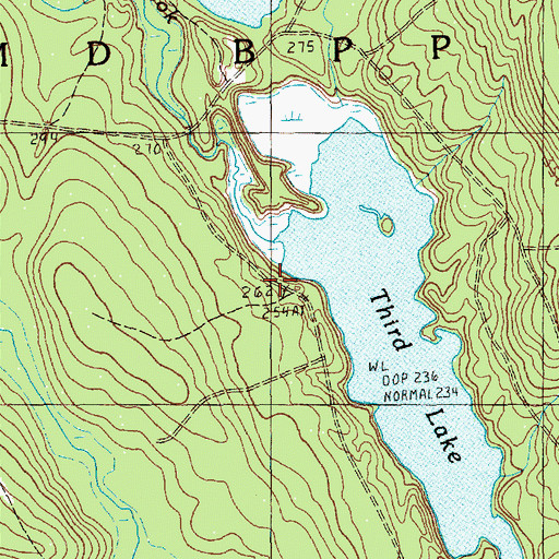 Topographic Map of Lanpher Brook, ME