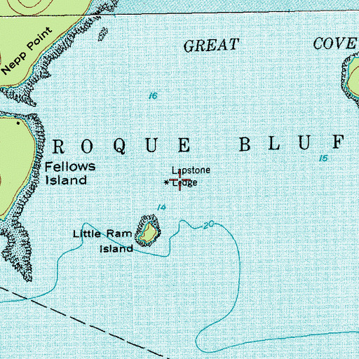 Topographic Map of Lapstone Ledge, ME