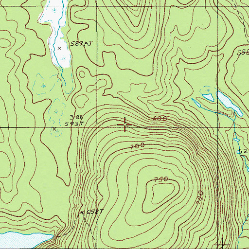 Topographic Map of Lard Camp Trail, ME