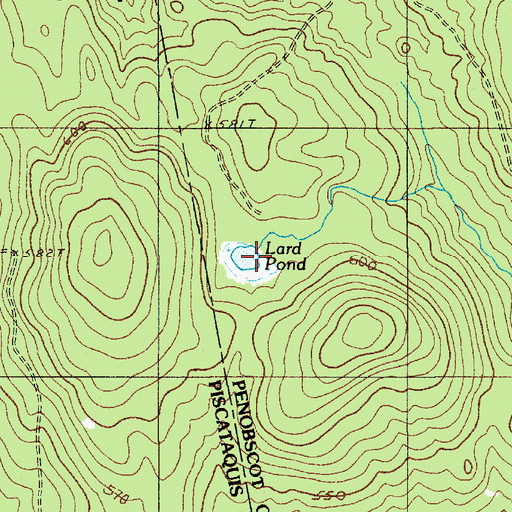 Topographic Map of Lard Pond, ME