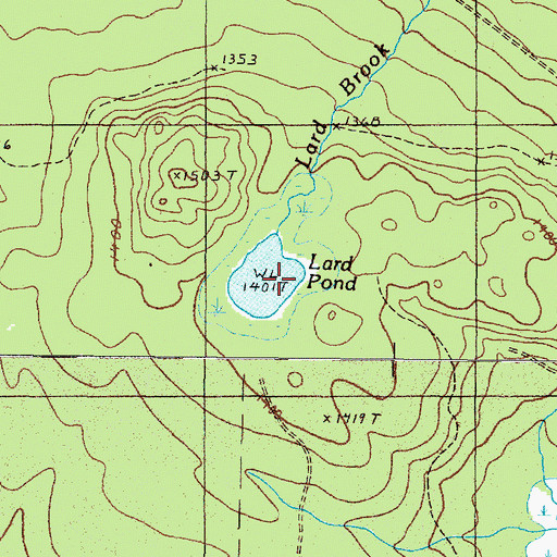 Topographic Map of Lard Pond, ME