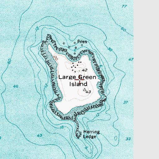 Topographic Map of Large Green Island, ME