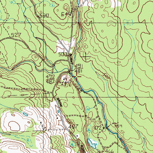 Topographic Map of Larry Brook, ME