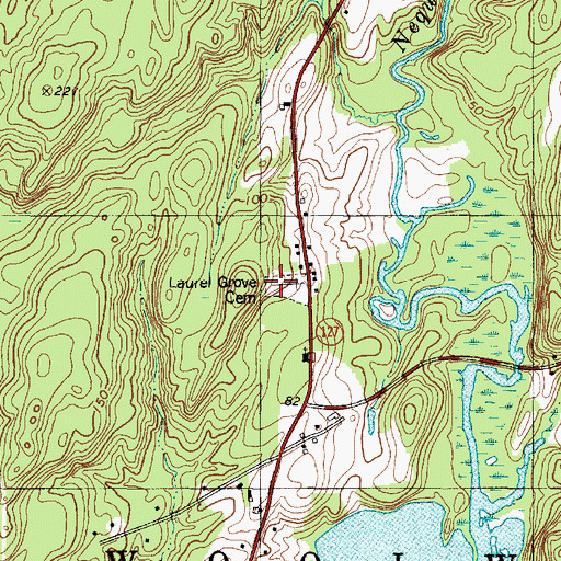 Topographic Map of Laurel Grove Cemetery, ME