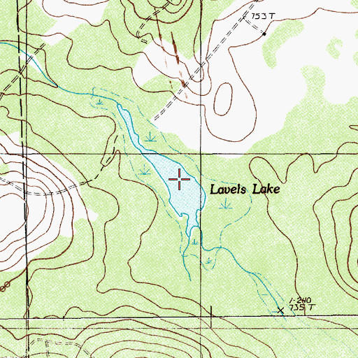 Topographic Map of Lavels Lake, ME