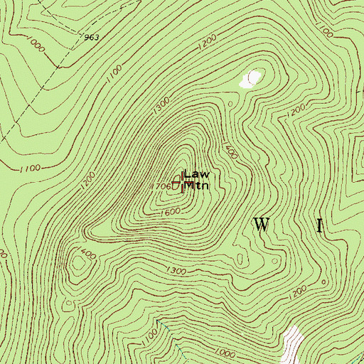 Topographic Map of Law Mountain, ME