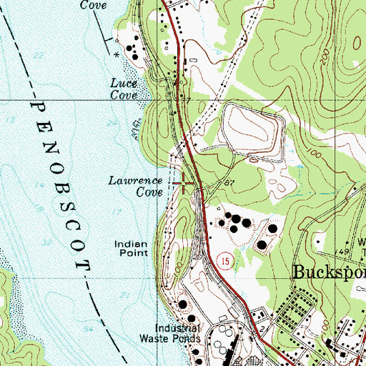Topographic Map of Lawrence Cove, ME