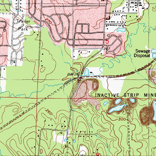 Topographic Map of Brittain, AR