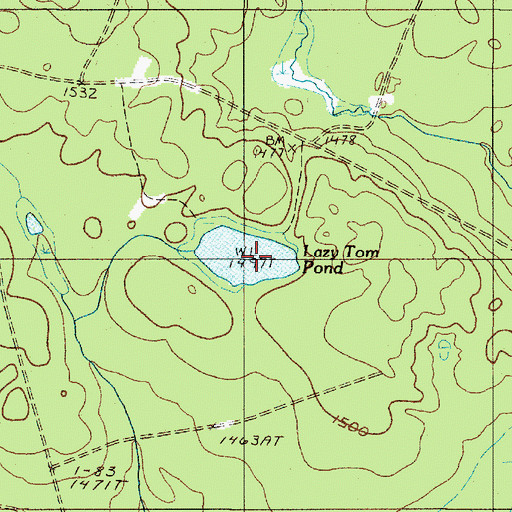 Topographic Map of Lazy Tom Pond, ME