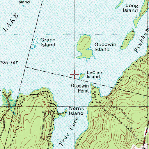 Topographic Map of LeClair Island, ME
