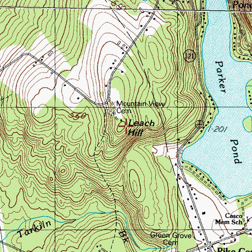 Topographic Map of Leach Hill, ME