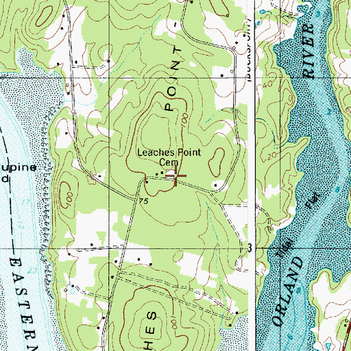 Topographic Map of Maplewood Cemetery, ME