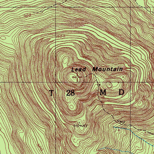 Topographic Map of Lead Mountain, ME