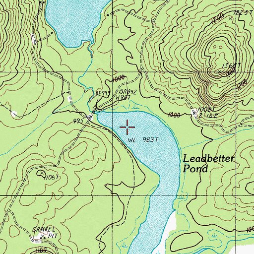 Topographic Map of Leadbetter Pond, ME